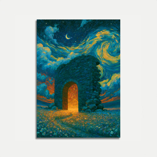 Sternklare Nacht Schloss Poster