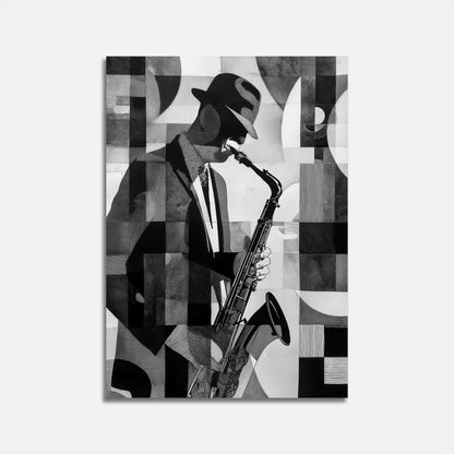Jazz Cubist Saxophone Player Poster