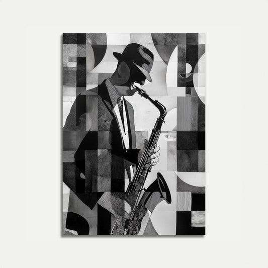 Jazz Cubist Saxophone Player Poster