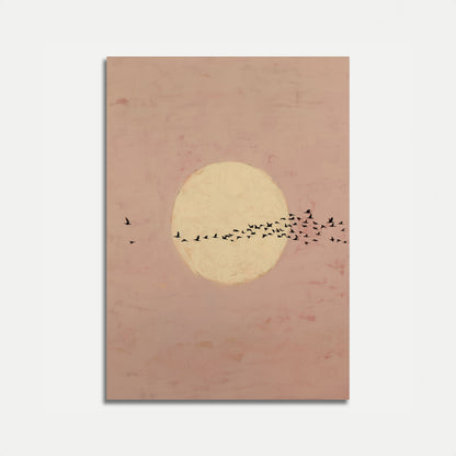 Póster de Migración de Aves al Atardecer