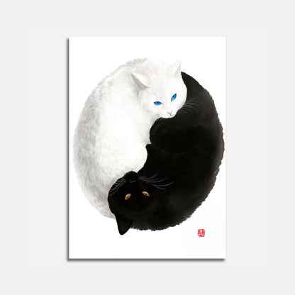 Yin Yang Cats Poster