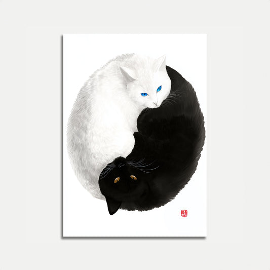 Yin Yang Cats Poster