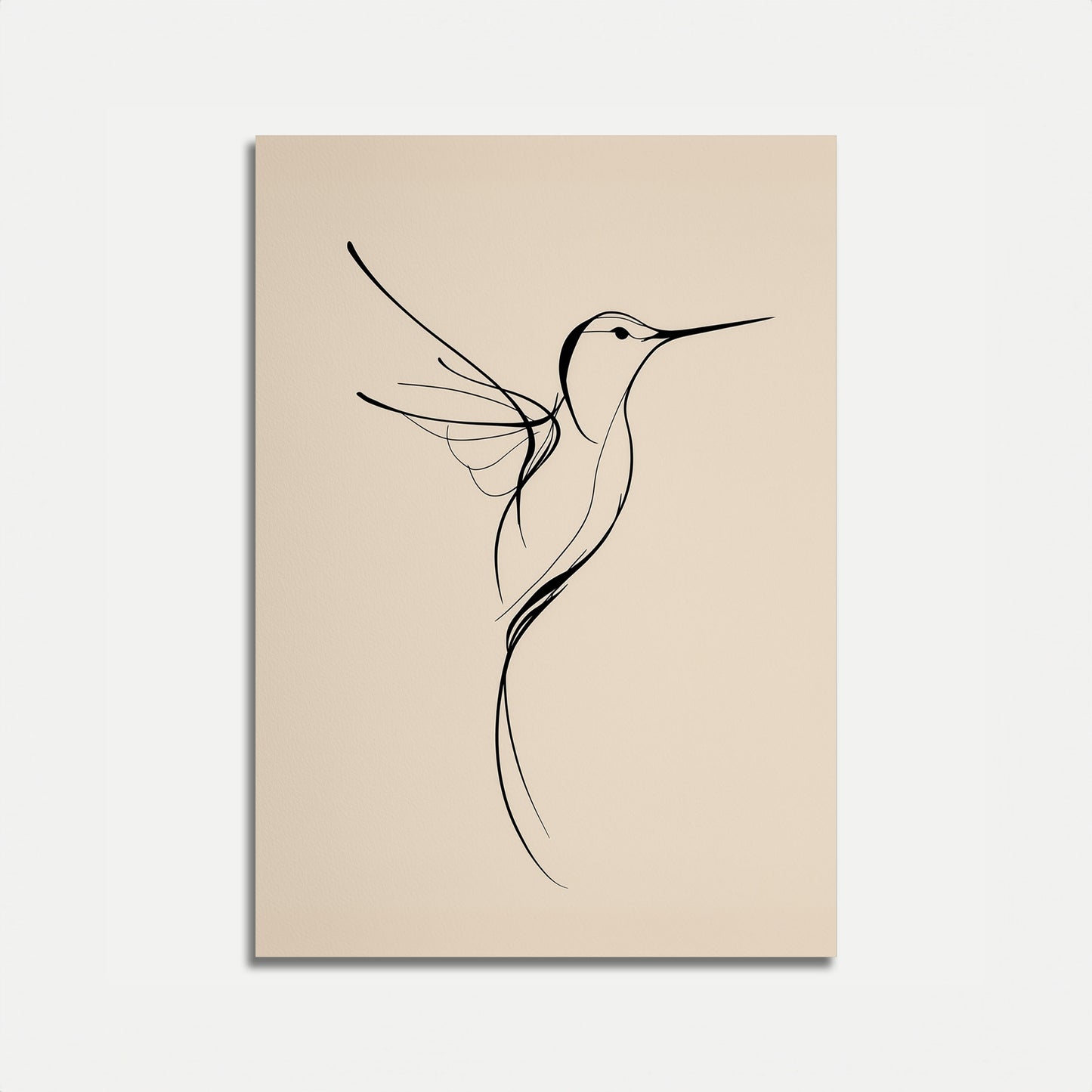 Cartel de Silueta de Colibrí Elegante