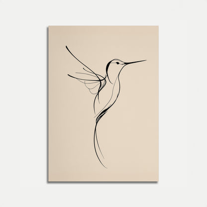 Cartel de Silueta de Colibrí Elegante