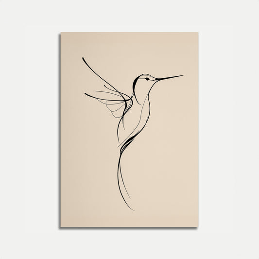 Elegant Hummingbird Silhouette Poster