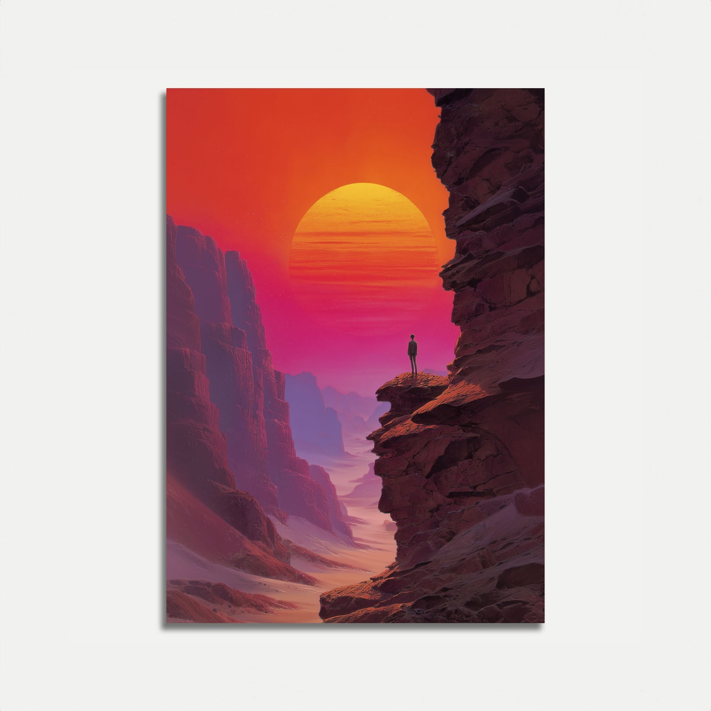Desert Sunset Canyon Solitude Poster