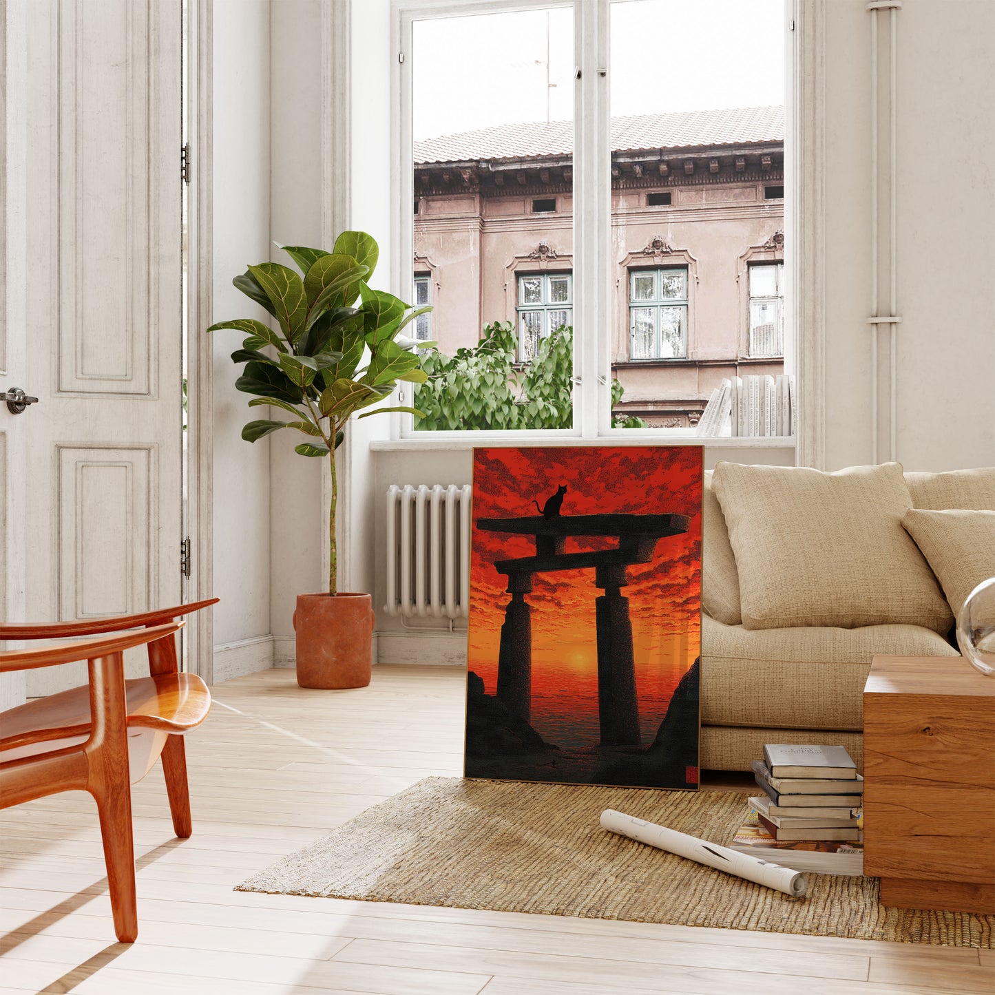 Japanese Torii Gate Sunset Poster