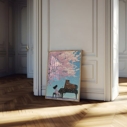 Cherry Blossom Piano Melody Poster