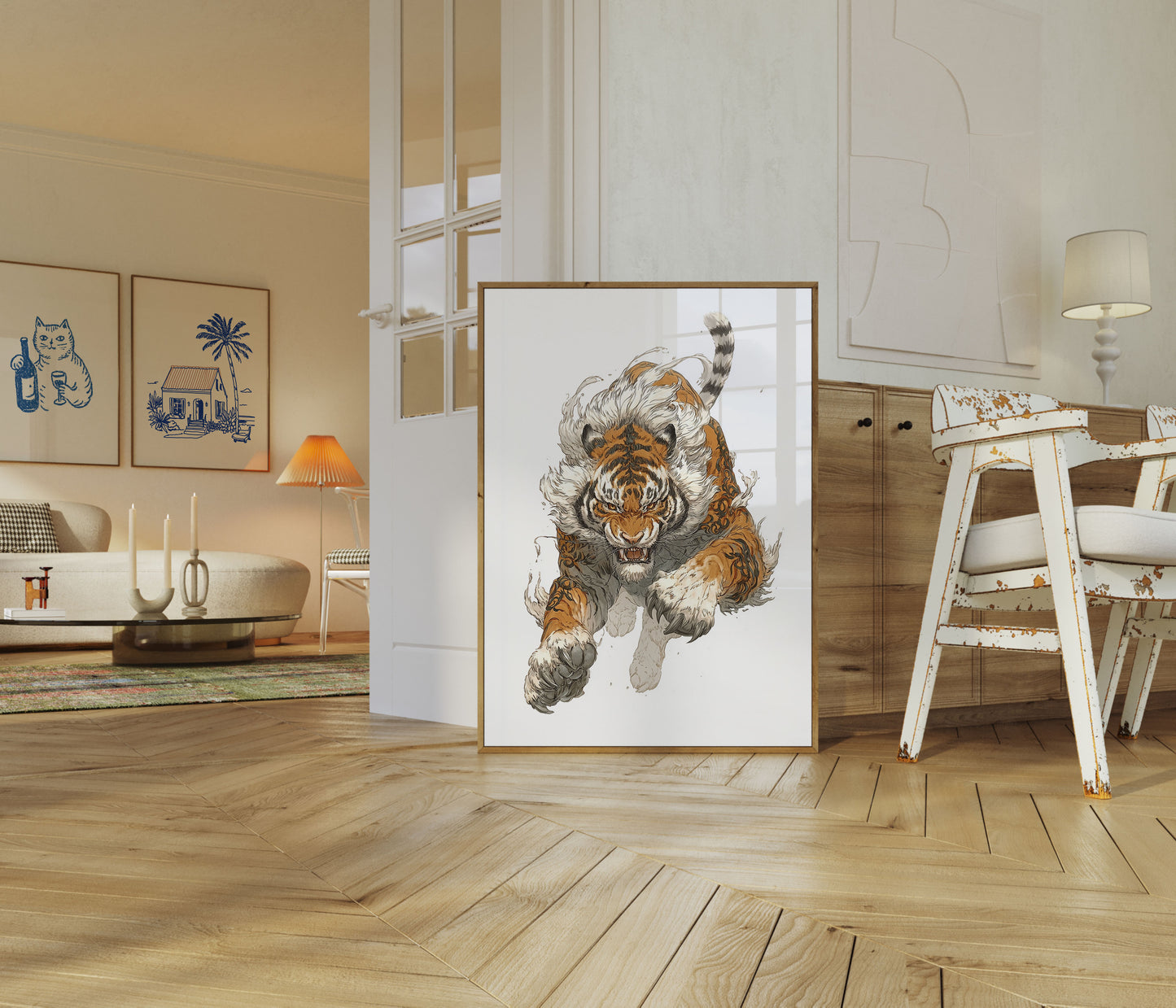 Póster de Tigre feroz acechando