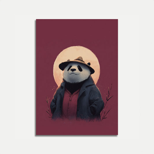 Stylish Panda Explorer Poster