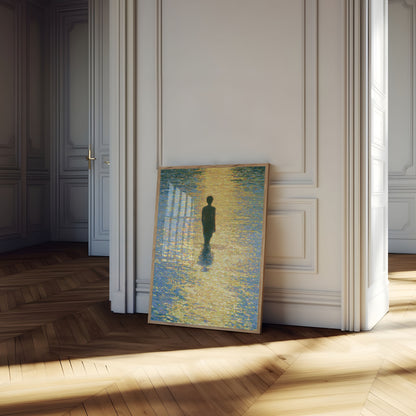 Figure Solitaire Reflet Doré Affiche