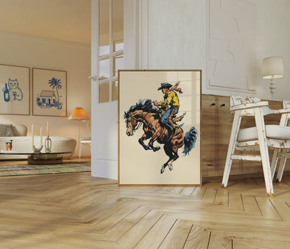 Vild Bronco Rodeo Affisch