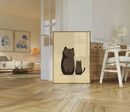 Póster de Gato Madre e Gatito