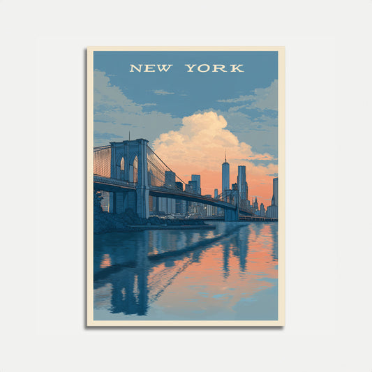 Brooklyn Bridge Sunset Poster