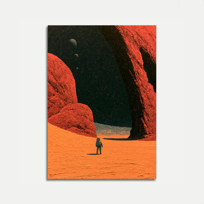 Astronaut auf Mars-Erkundungsplakat
