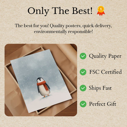 Cozy Penguin Winter Poster