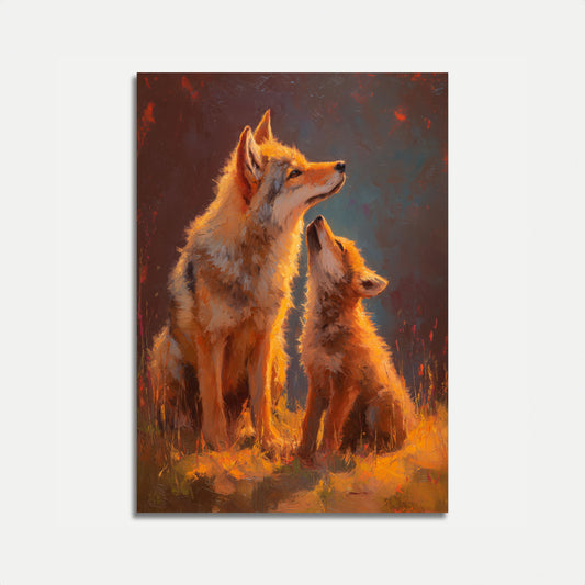 Wolves in Golden Sunlight Poster