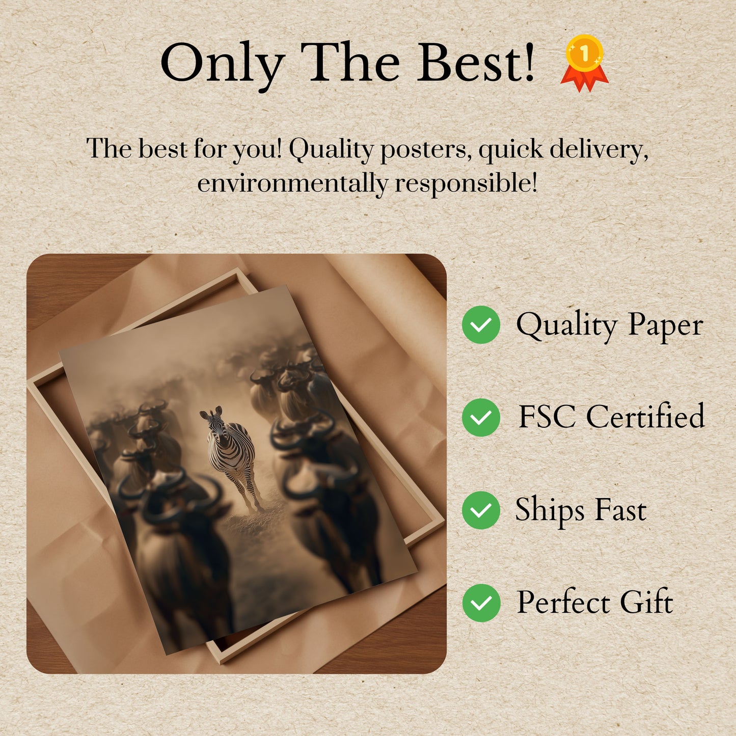 Solitary Zebra Wilderness Poster