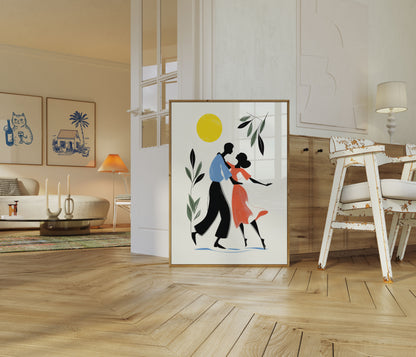 Póster de movimientos de baile elegantes