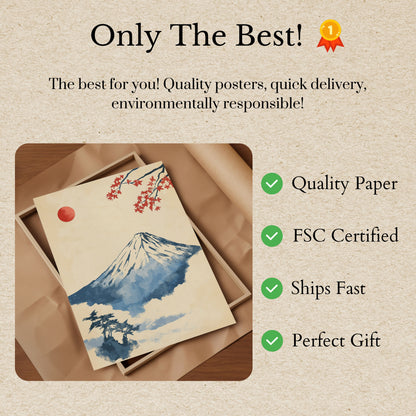 Póster de Flor de Cerezo del Monte Fuji