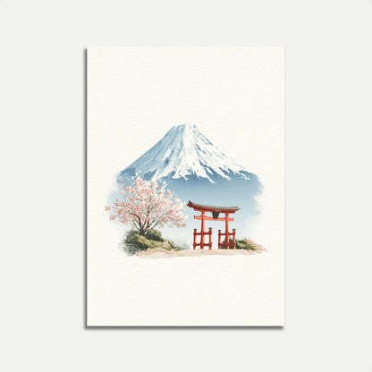 Mount Fuji Cherry Blossom Poster