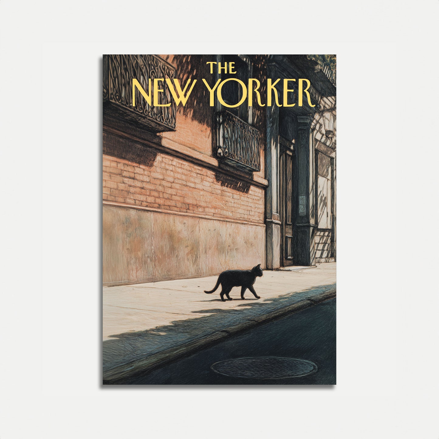 Black Cat New York Street Poster