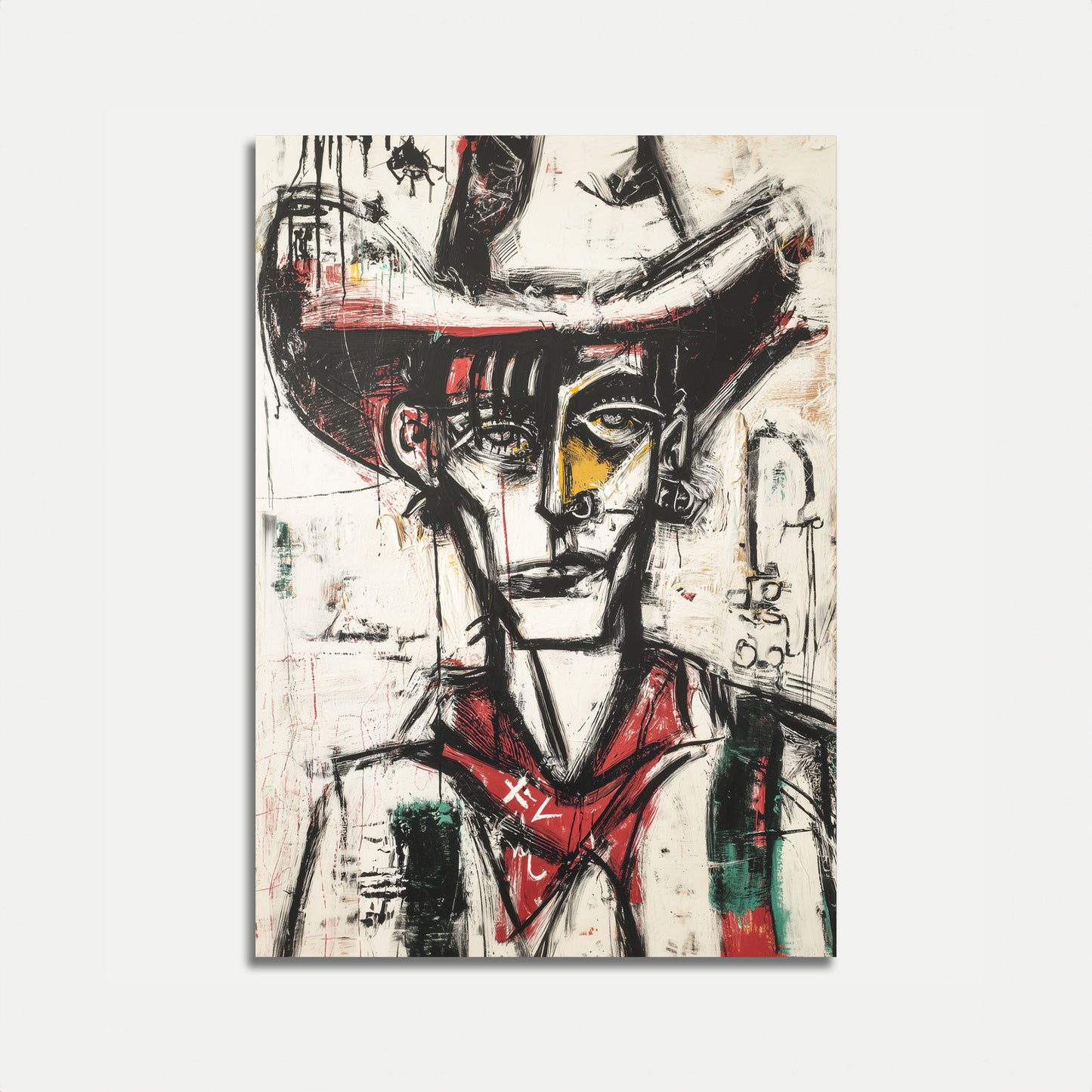 Abstract Cowboy Expressionist Portrait Poster