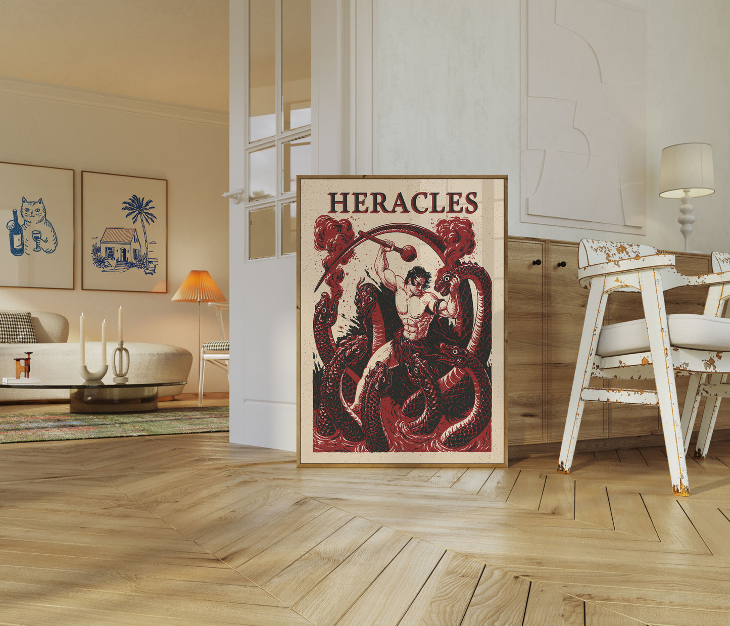 Plakát Herakles bojující s draky
