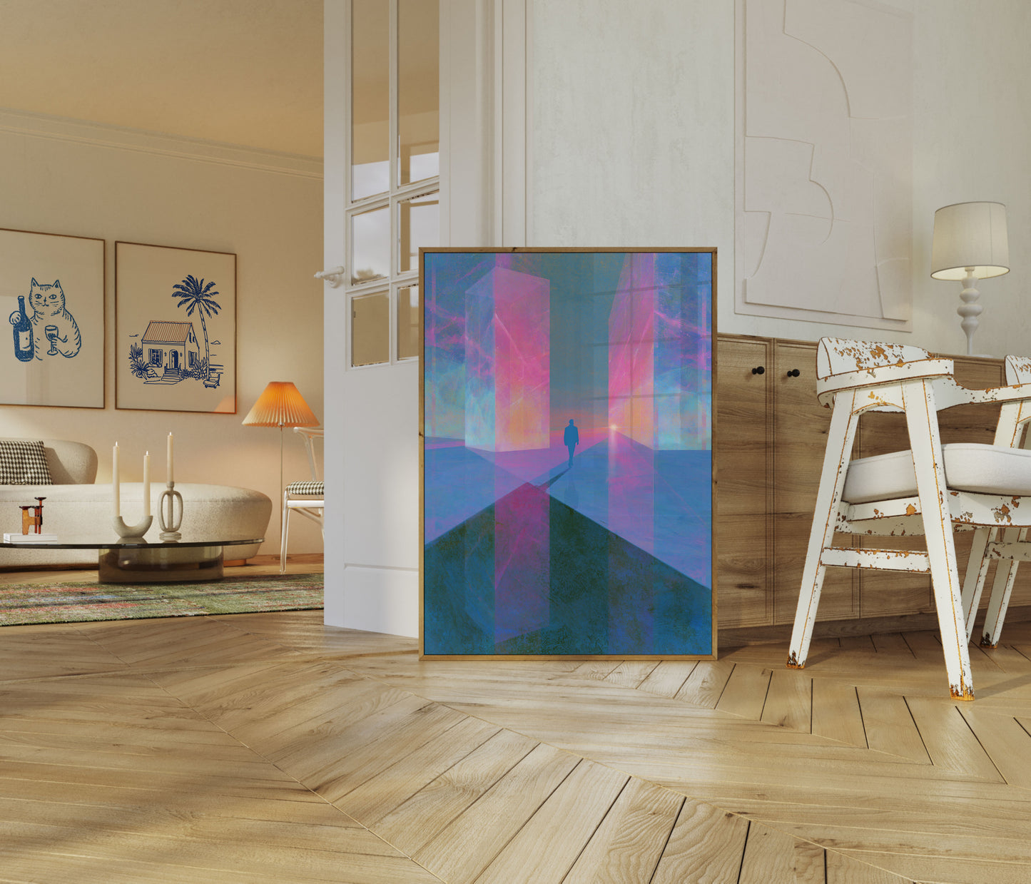 Einsame Reise durch Licht-Poster