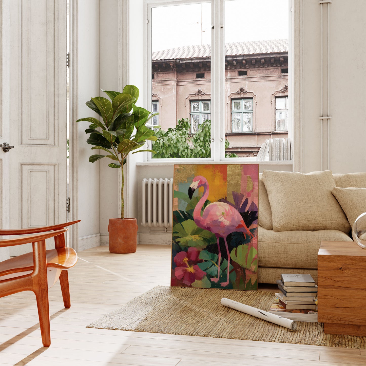 Pink Flamingo Tropical Paradise Poster