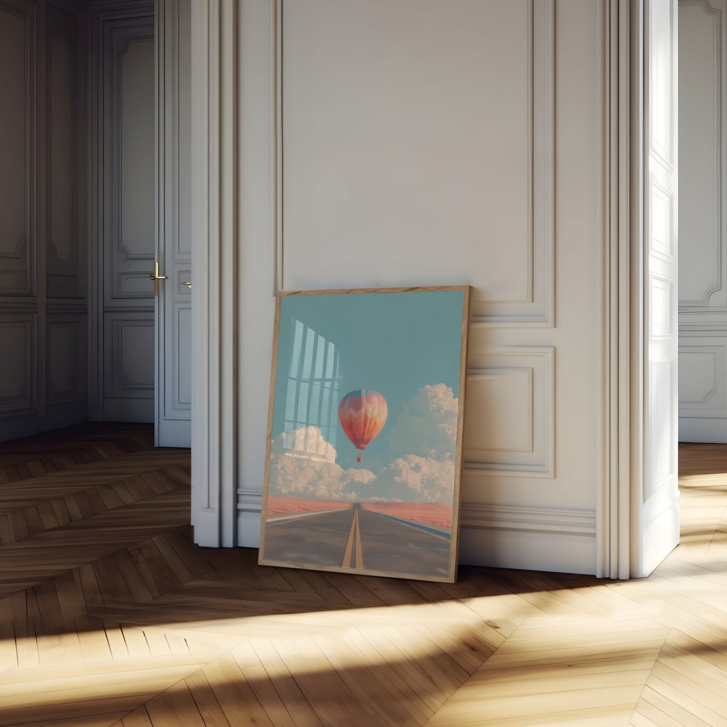 Dreamy Horizon Hot Air Balloon Poster