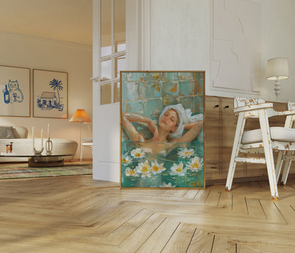 Serene Lotus Bath Relaxation Poster