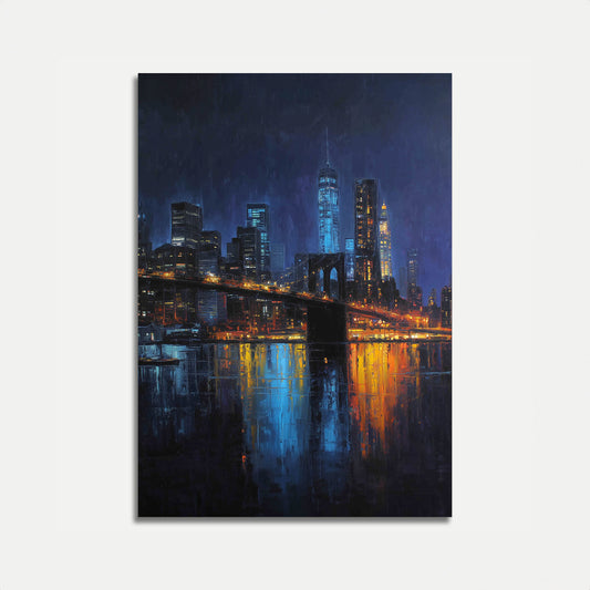 New York Midnight Cityscape Poster
