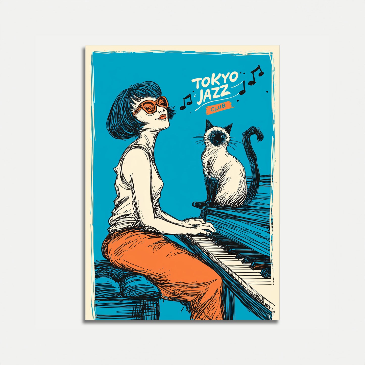 Tokyo Jazz Club Retro Poster
