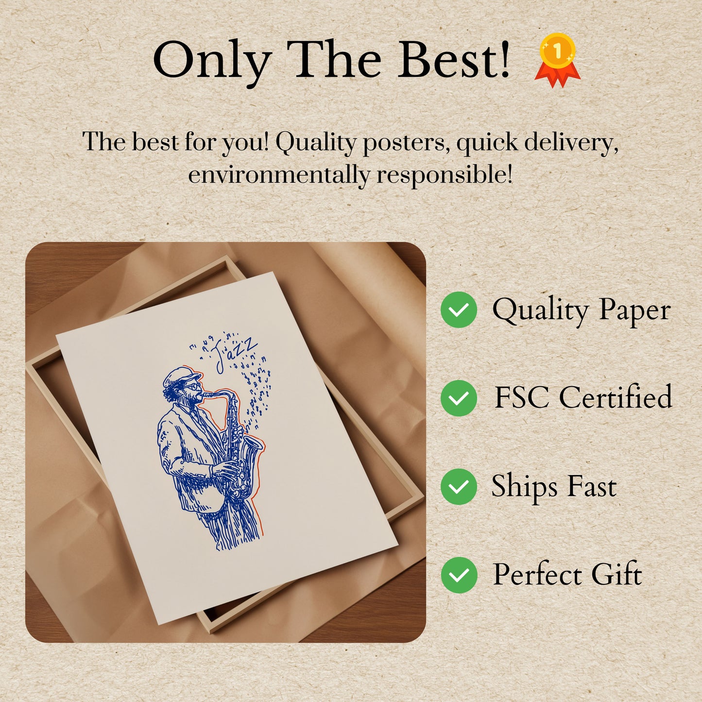 Blue Jazz Saxophone Music Poster