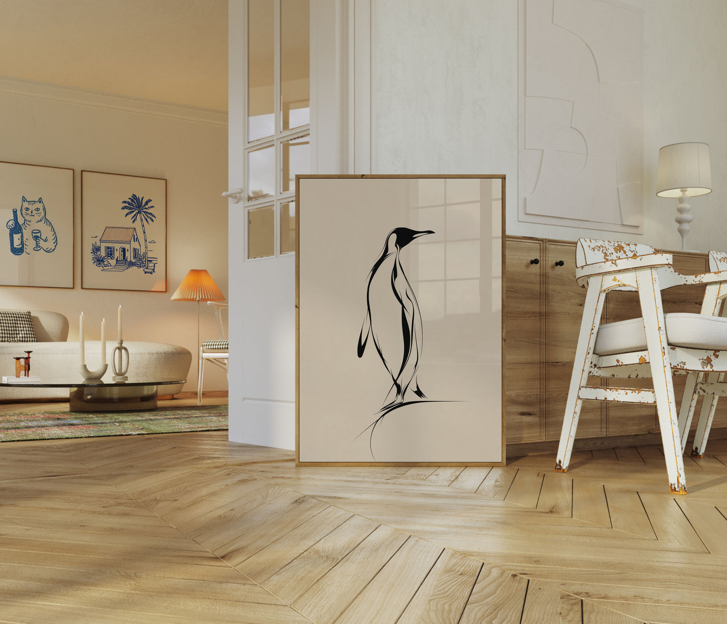 Minimalist Penguin Standing Poster