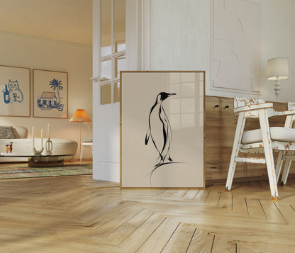 Minimalist Penguin Standing Poster