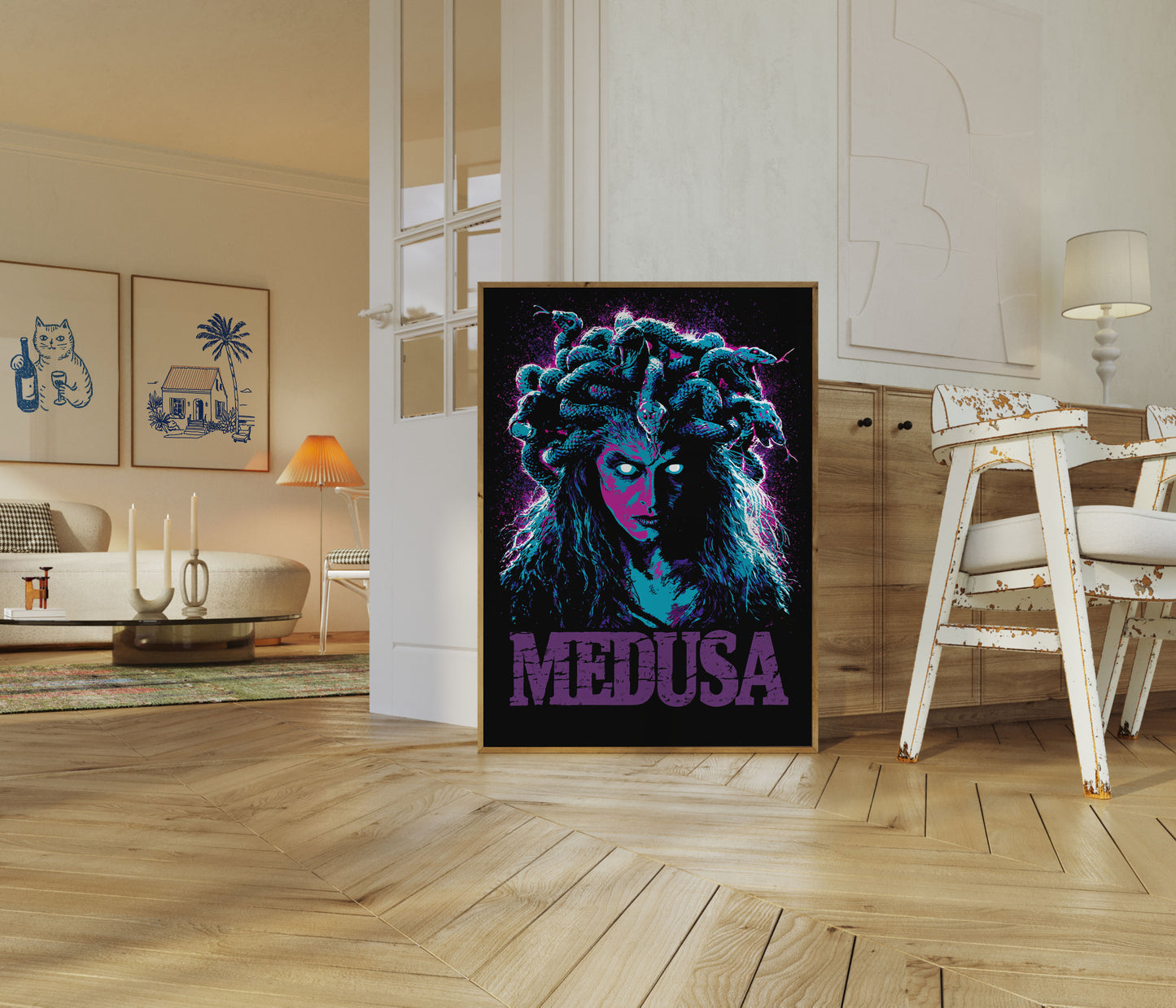 Plakát Medúza Neonová Mytologie