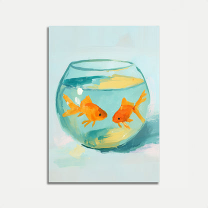 Goldfish Bowl Watercolor Poster