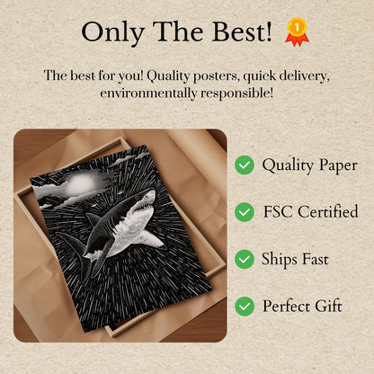 Cosmic Shark Space Voyage Poster