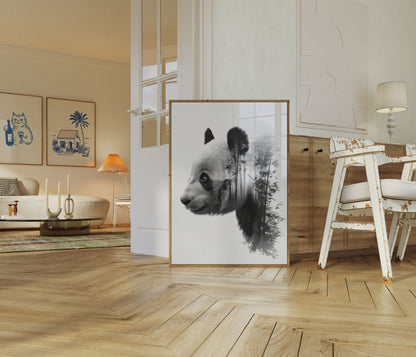 Panda Bamboo Forest Portrait Poster