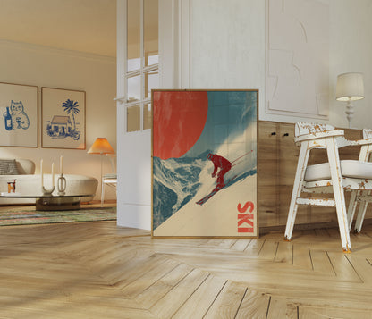 Ski-Bergaktions-Poster