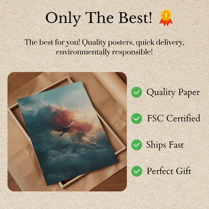 Soaring Through Cloudy Skies Poster