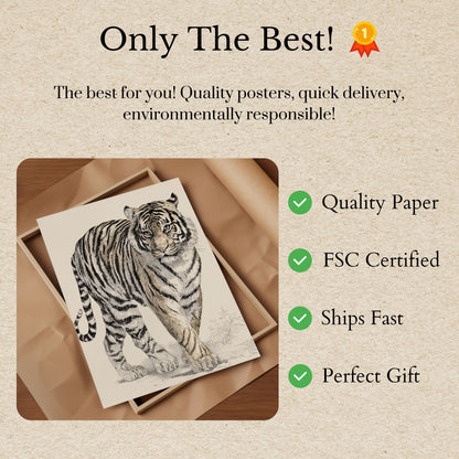 Majestic Bengal Tiger Art Poster