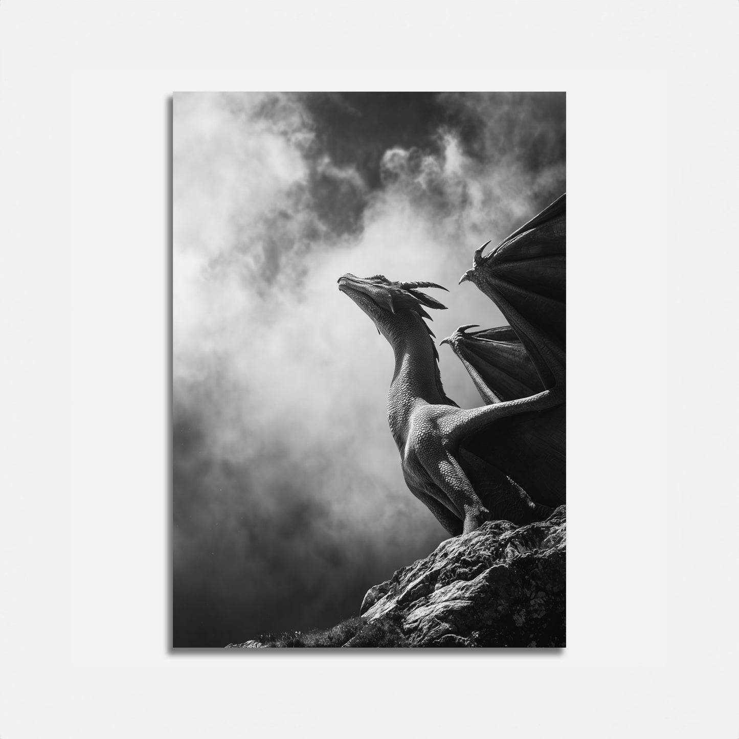 Majestic Dragon in Clouds Poster