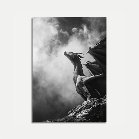 Majestic Dragon in Clouds Poster