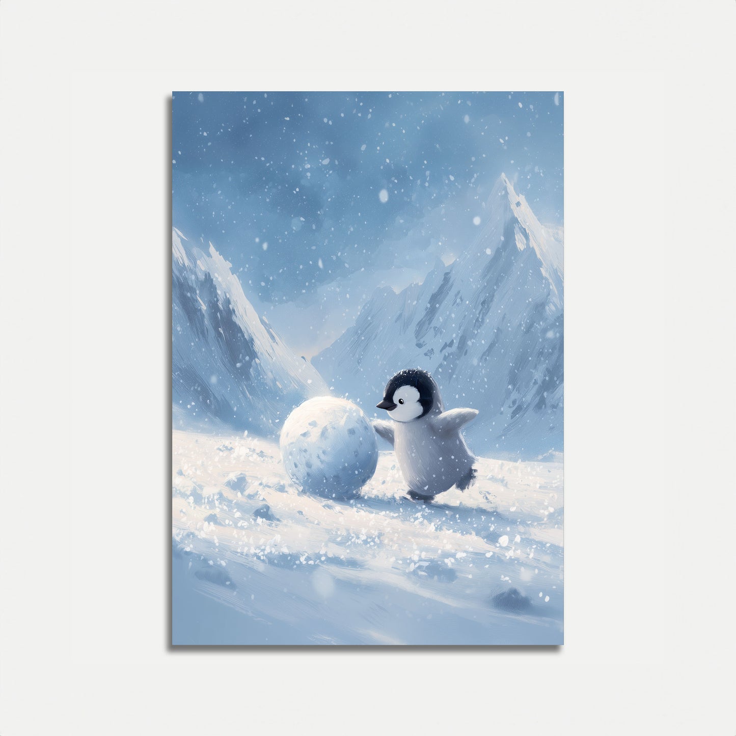 Playful Penguin Snow Day Poster