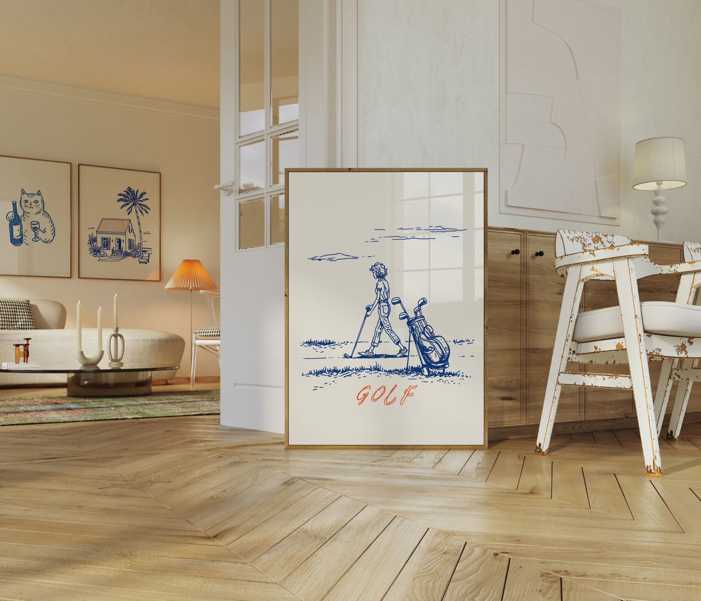 Affiche vintage de swing de golf