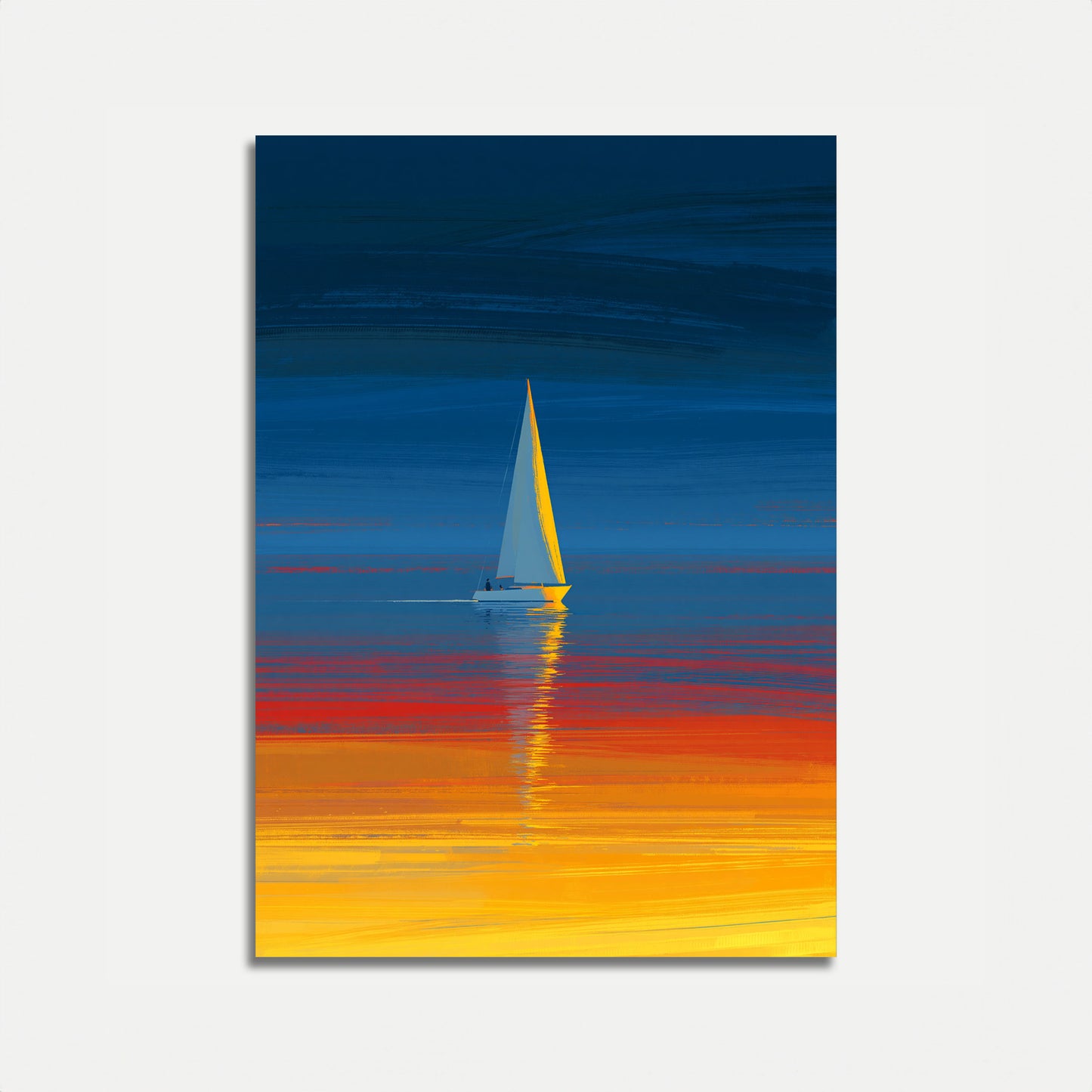 Sailboat Sunset Reflection Poster