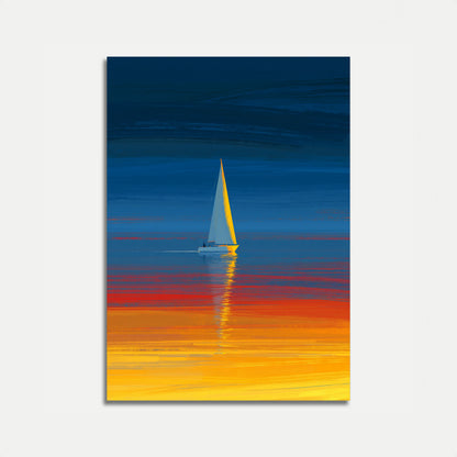 Sailboat Sunset Reflection Poster